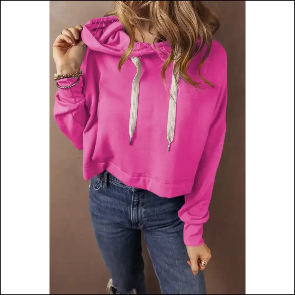 Chic Drawstring Long Sleeve Hoodie for Women