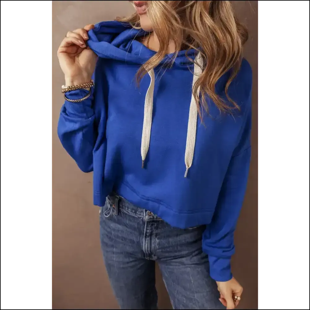 Chic Drawstring Long Sleeve Hoodie for Women