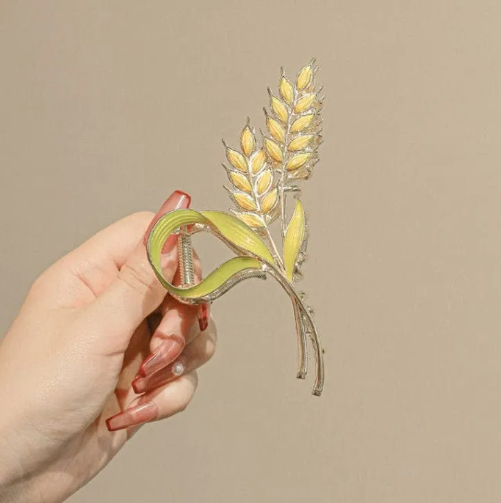 Chic Golden Ears Of Wheat Chignon Claw Clip Hair Clip