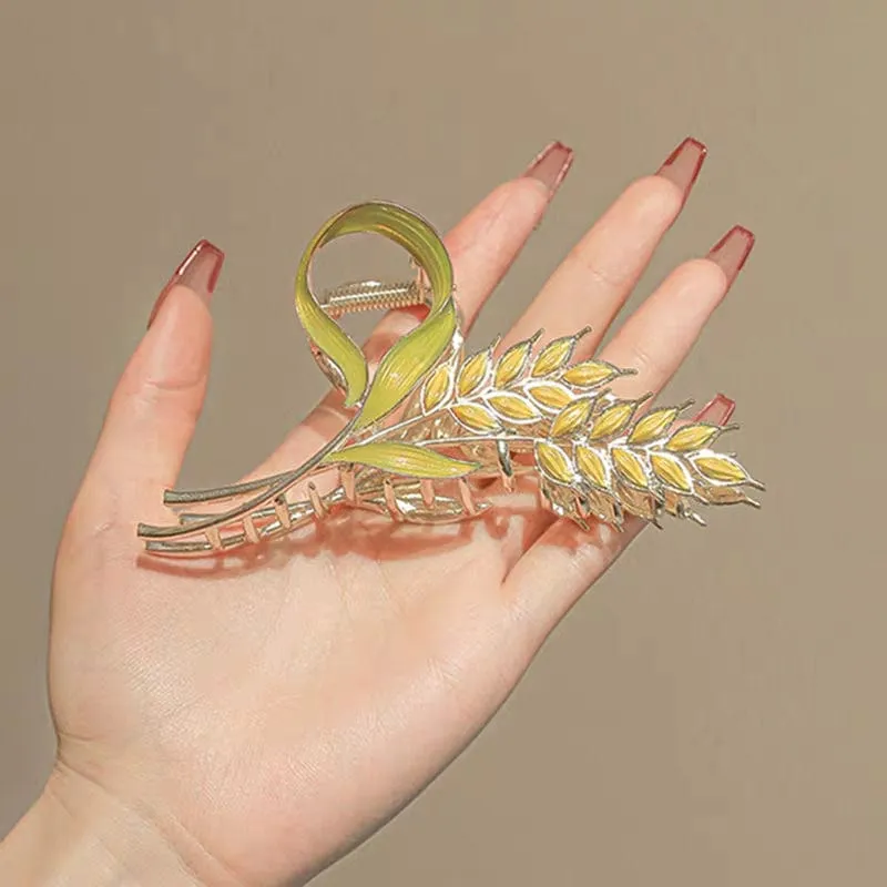 Chic Golden Ears Of Wheat Chignon Claw Clip Hair Clip