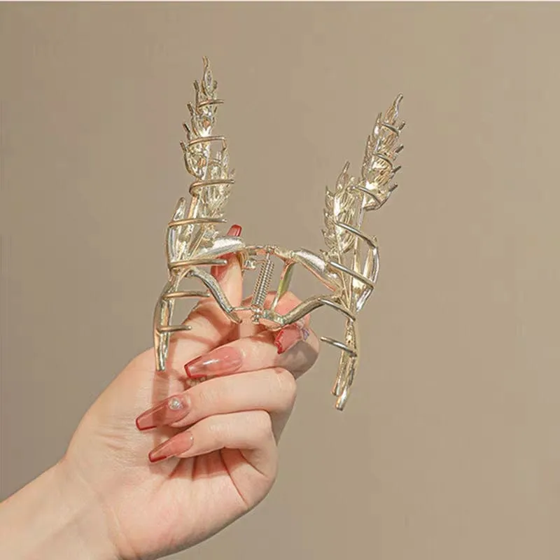 Chic Golden Ears Of Wheat Chignon Claw Clip Hair Clip