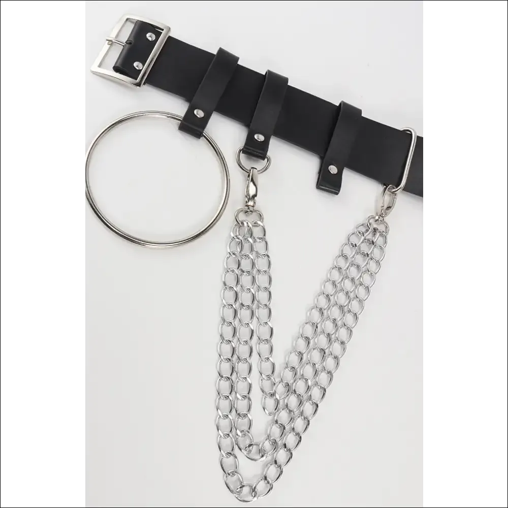 Chic PU Belt with Chain