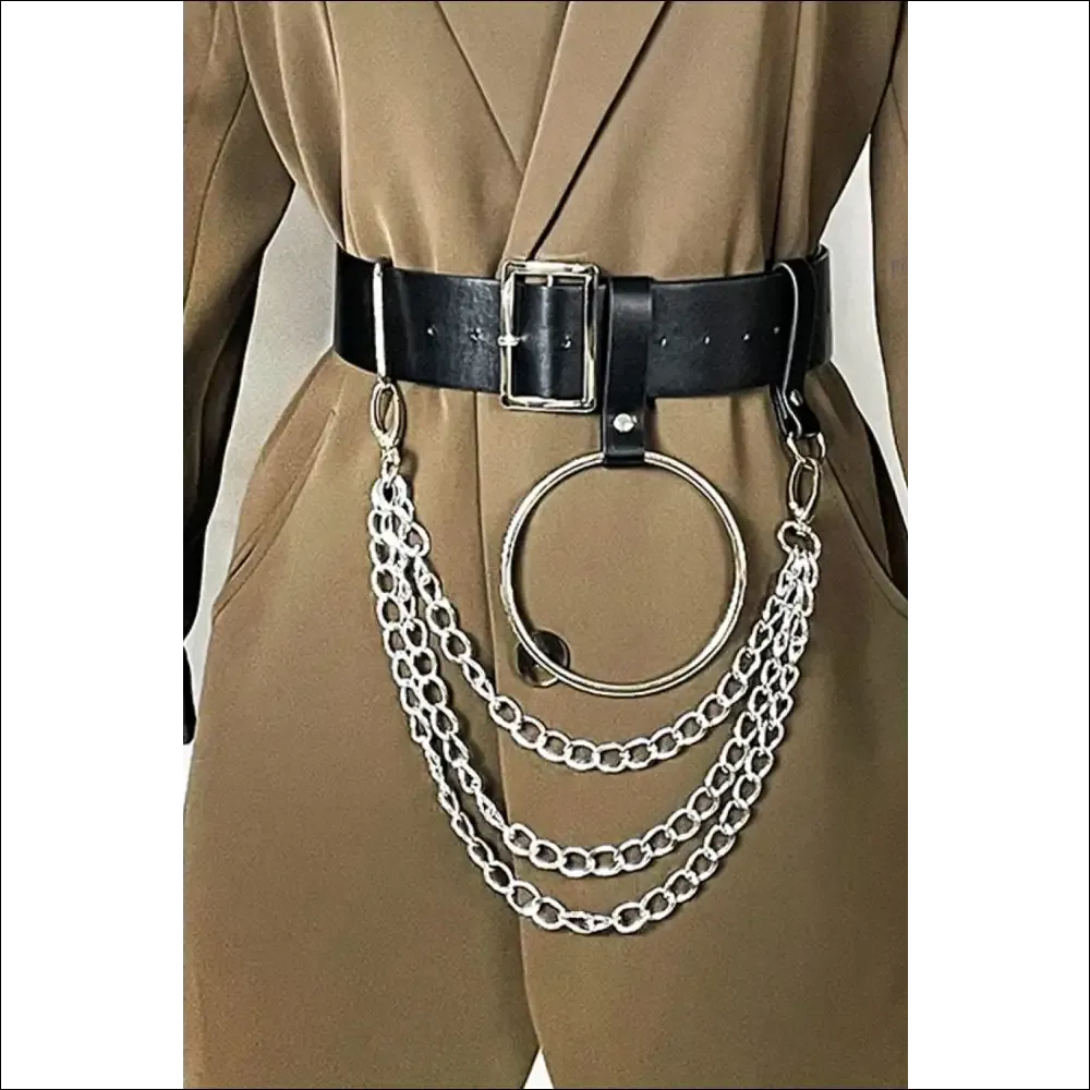 Chic PU Belt with Chain