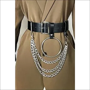 Chic PU Belt with Chain