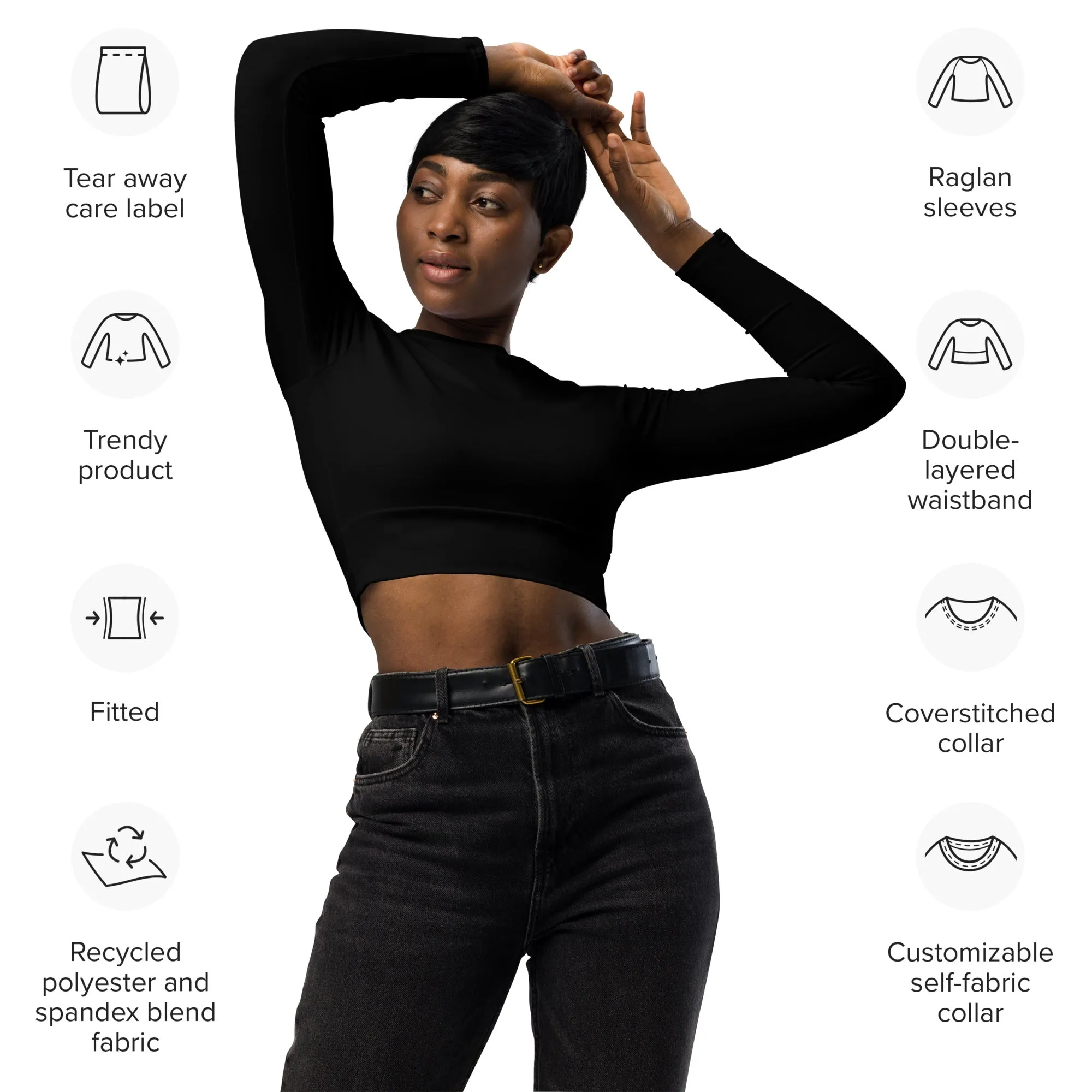 City Chic Long Sleeve Crop Top