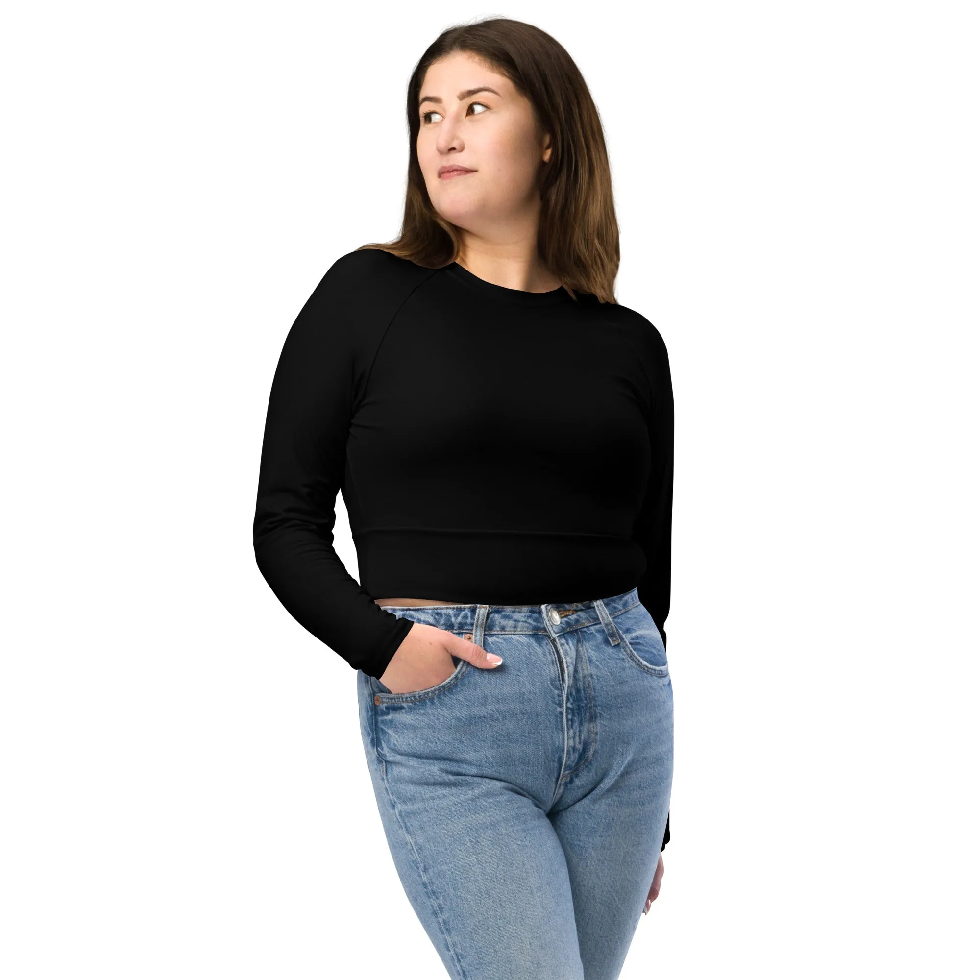 City Chic Long Sleeve Crop Top