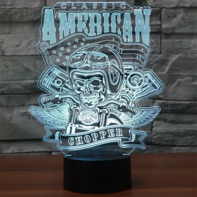 Classic American Chopper 3D Lamp