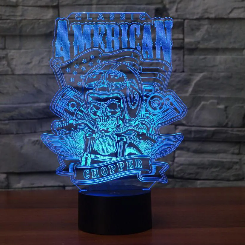 Classic American Chopper 3D Lamp