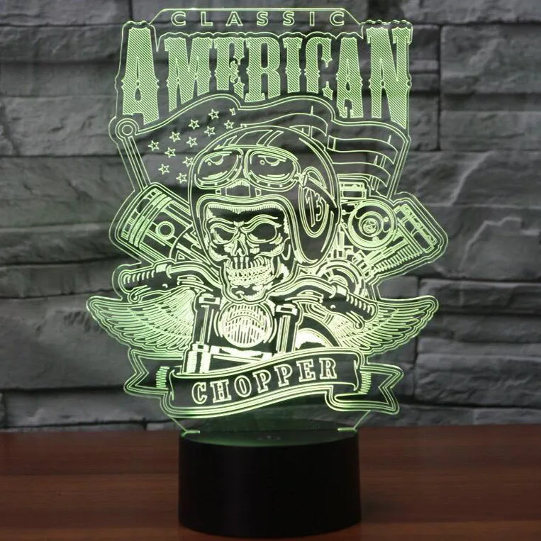 Classic American Chopper 3D Lamp