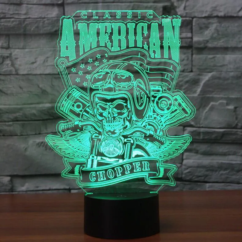 Classic American Chopper 3D Lamp
