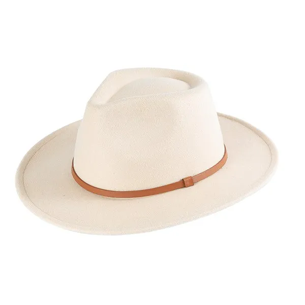 Classic PU Leather Band Felt Fedora Hat