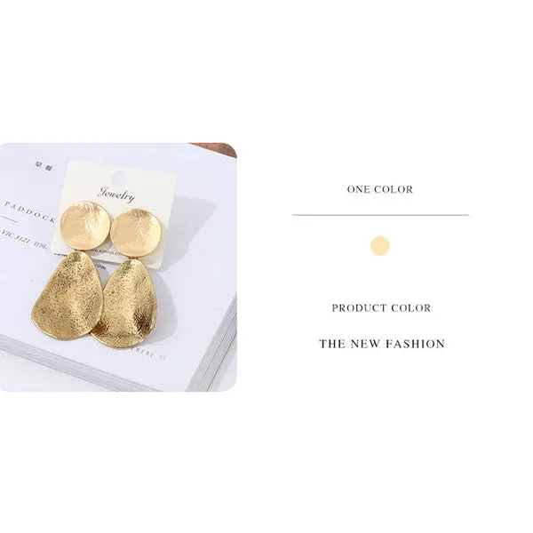 Classic Style Golden Metal Earrings