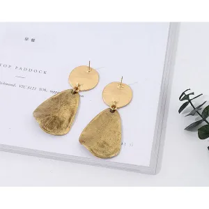 Classic Style Golden Metal Earrings