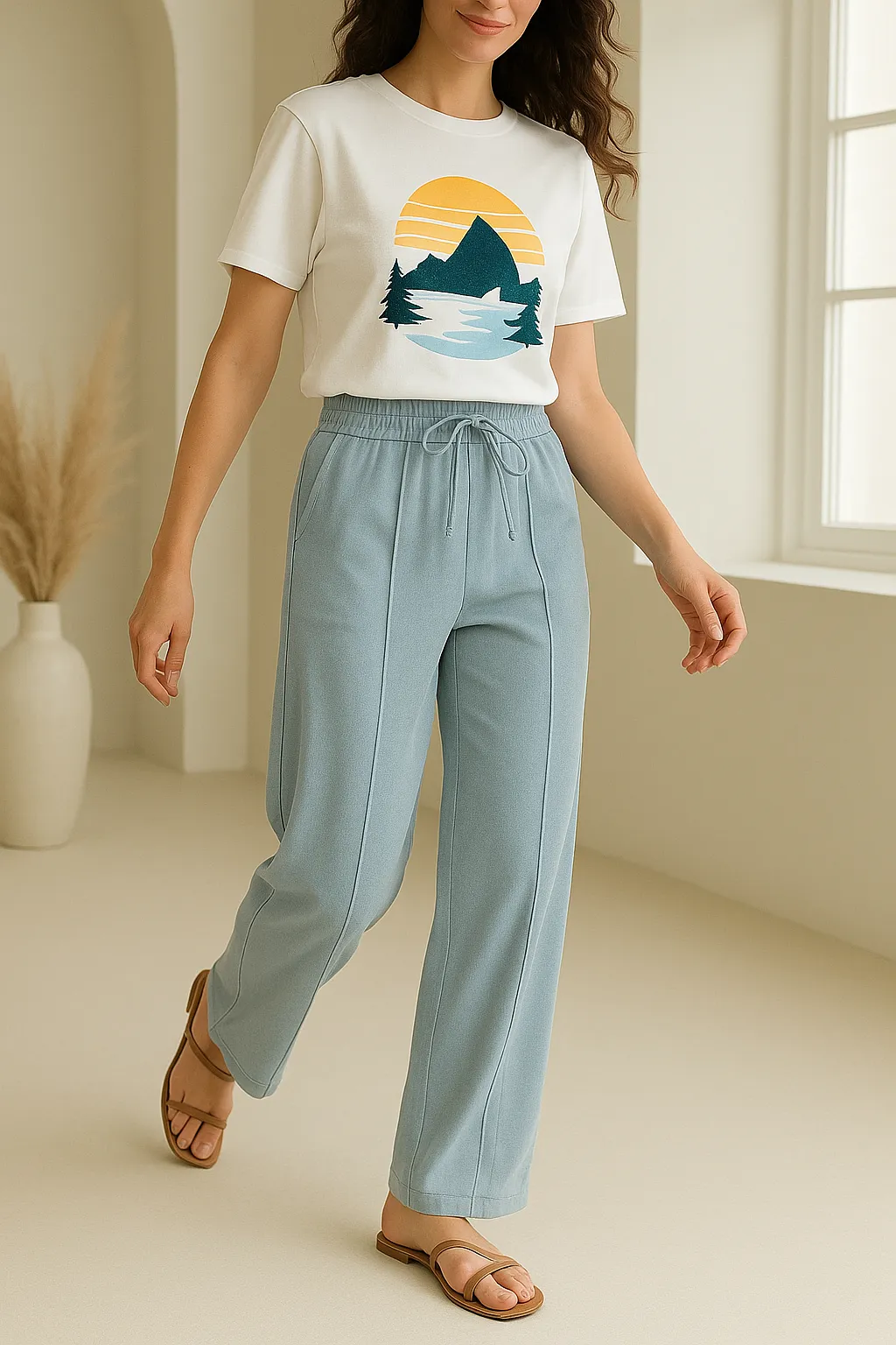 Cloud Mist Relaxed Trousers