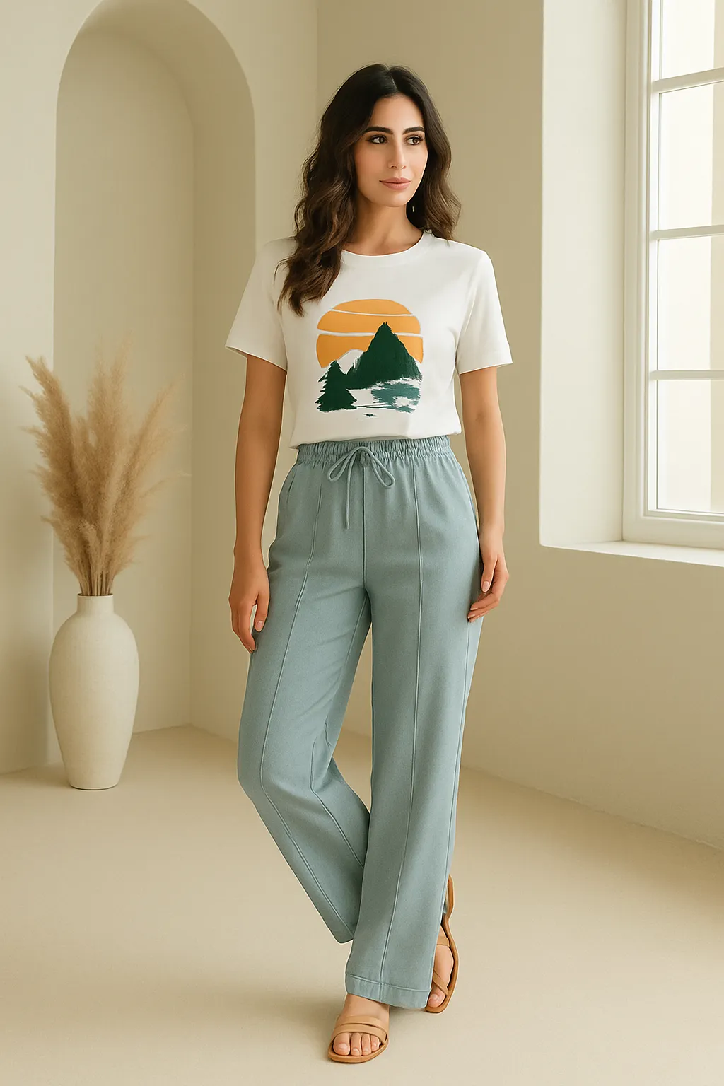 Cloud Mist Relaxed Trousers