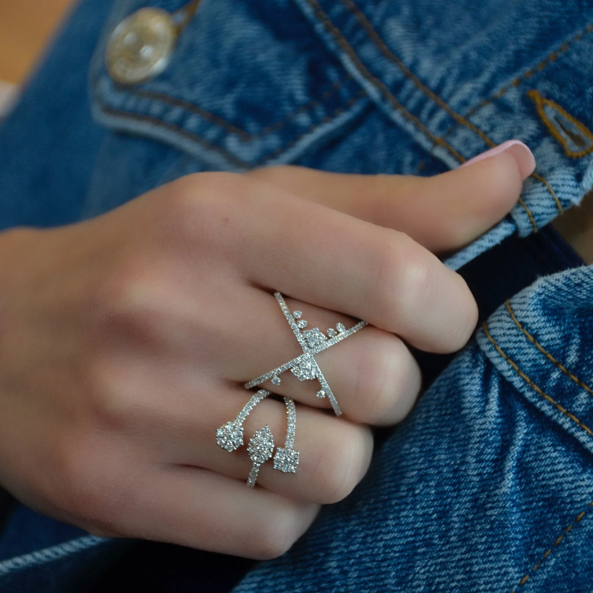 Cluster Diamond X Ring