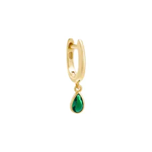 Colored Dangling Teardrop Huggie Earring