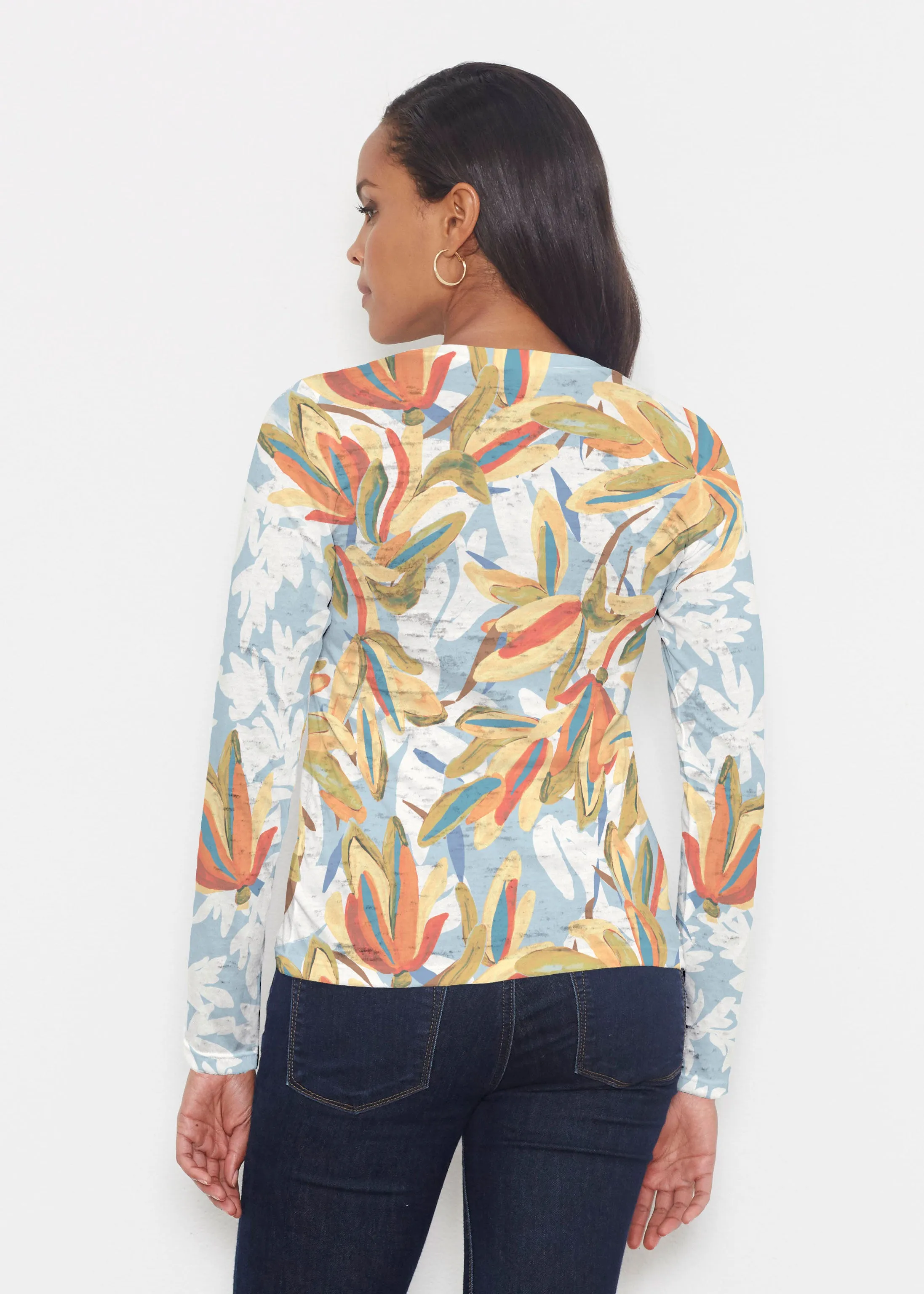Colorful Palm (7874) ~ Signature Long Sleeve Crew Shirt