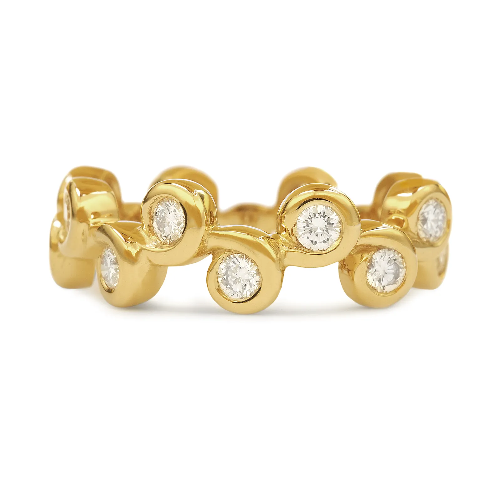 Contour Coil Diamond Stack Band
