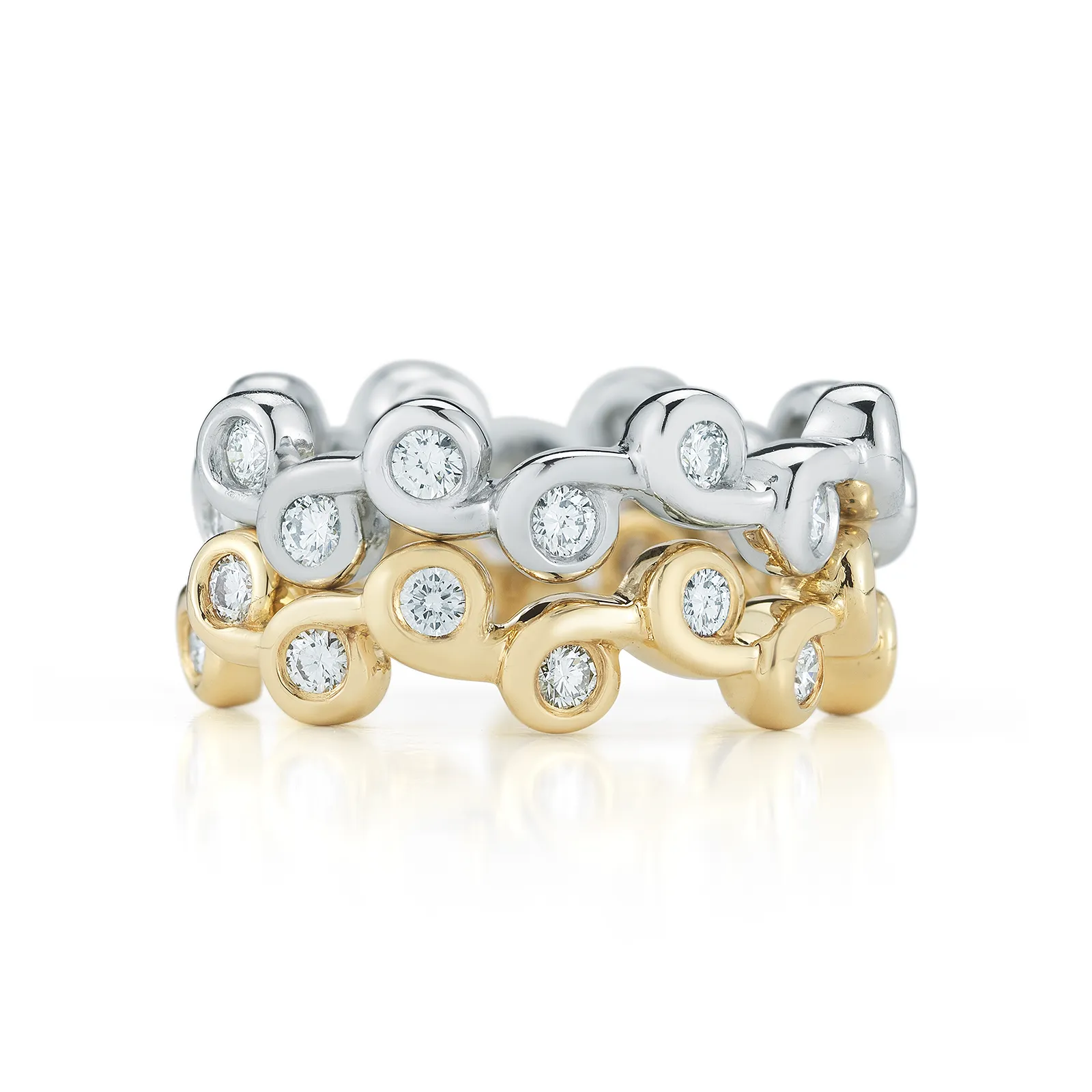 Contour Coil Diamond Stack Band