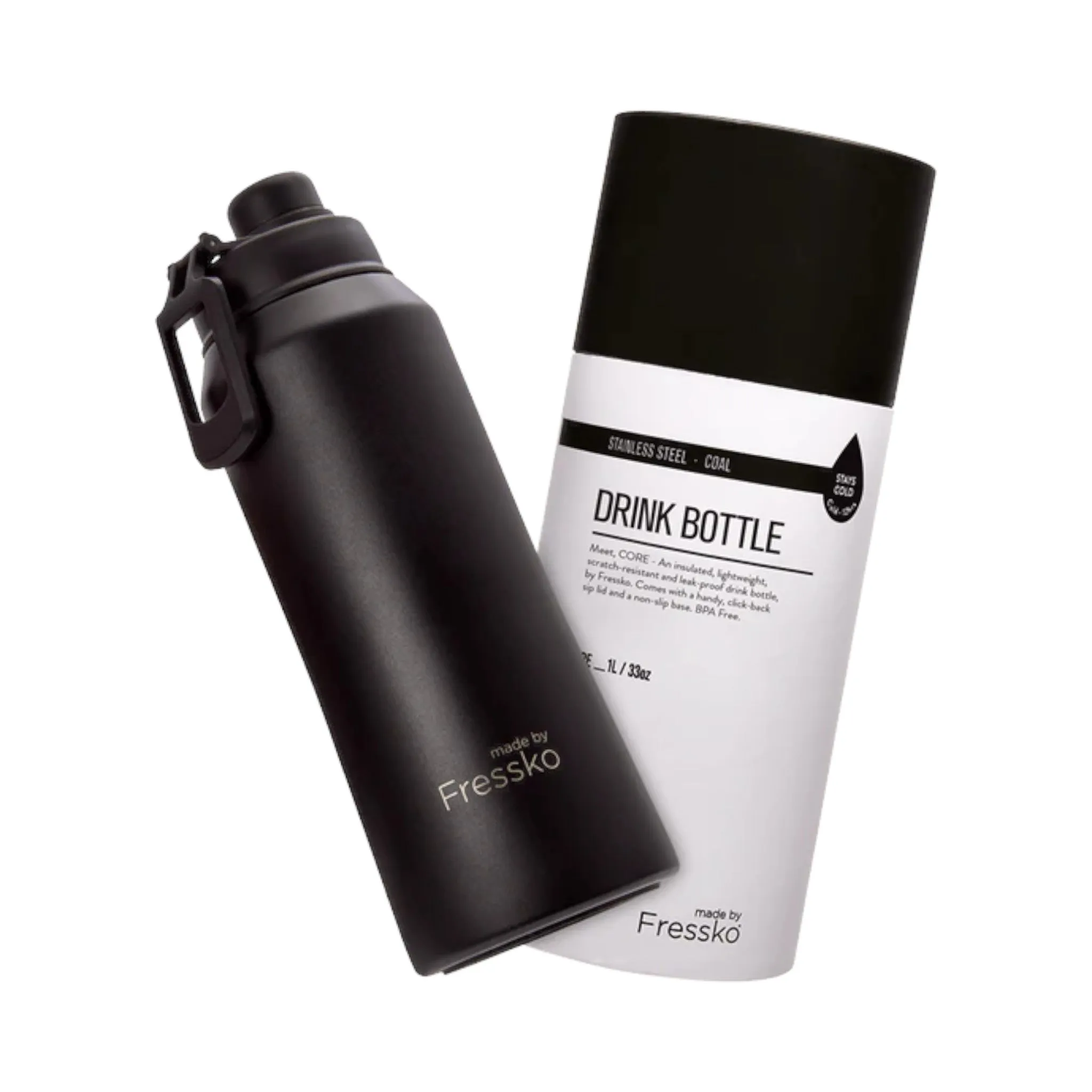 Core 1 Litre Drink Bottle Coal