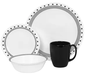 Corelle® City Block Dinnerware Set 16pc, Dinner, Lunch, Bowl & Mug