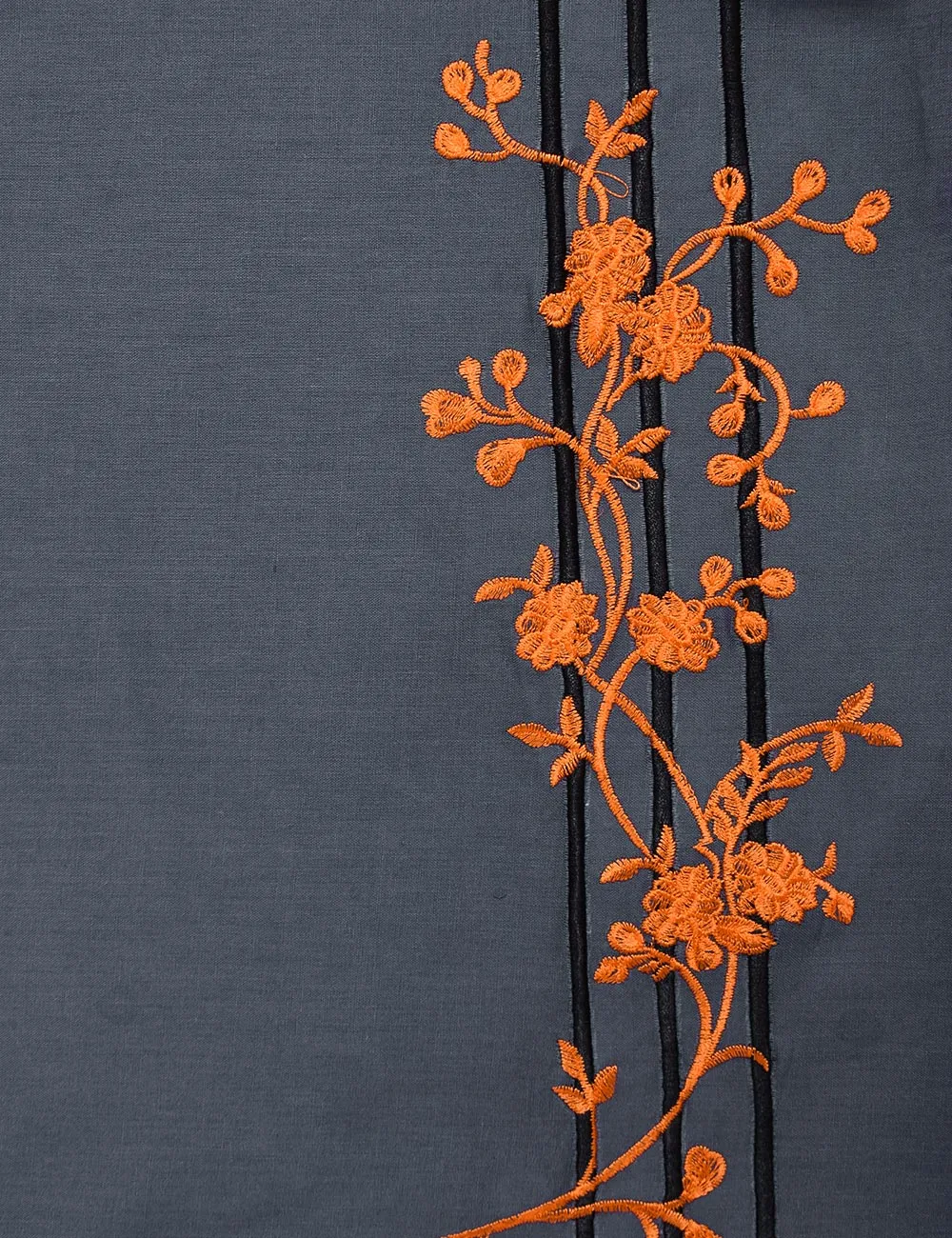 Cotton Embroidered Stitched Kurti - Splish Splash (TS-037B-GreyishBlue)