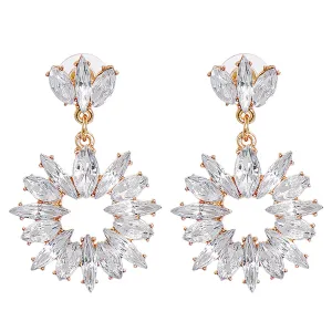 Crystal & 18K Gold-Plated Open Drop Earrings