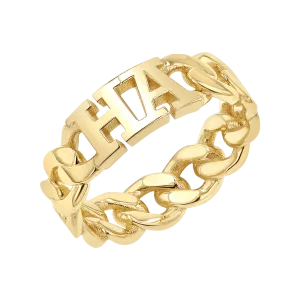 Cuban Link Custom Initial Ring