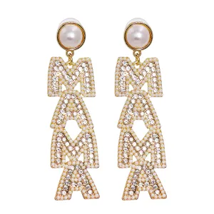 Cubic Zirconia & Pearl 18K Gold-Plated 'Mama' Drop Earrings