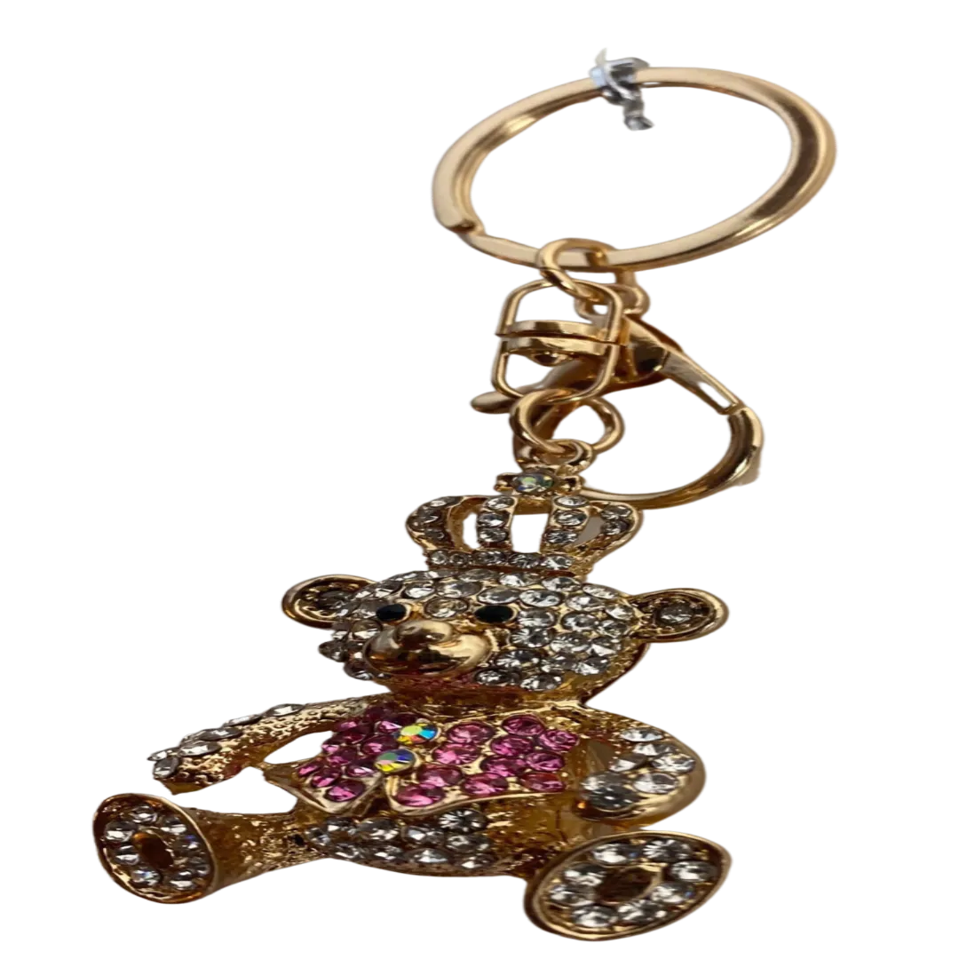Cuddle Down Keychain with Sparkly Rhinestone Front Design Charm