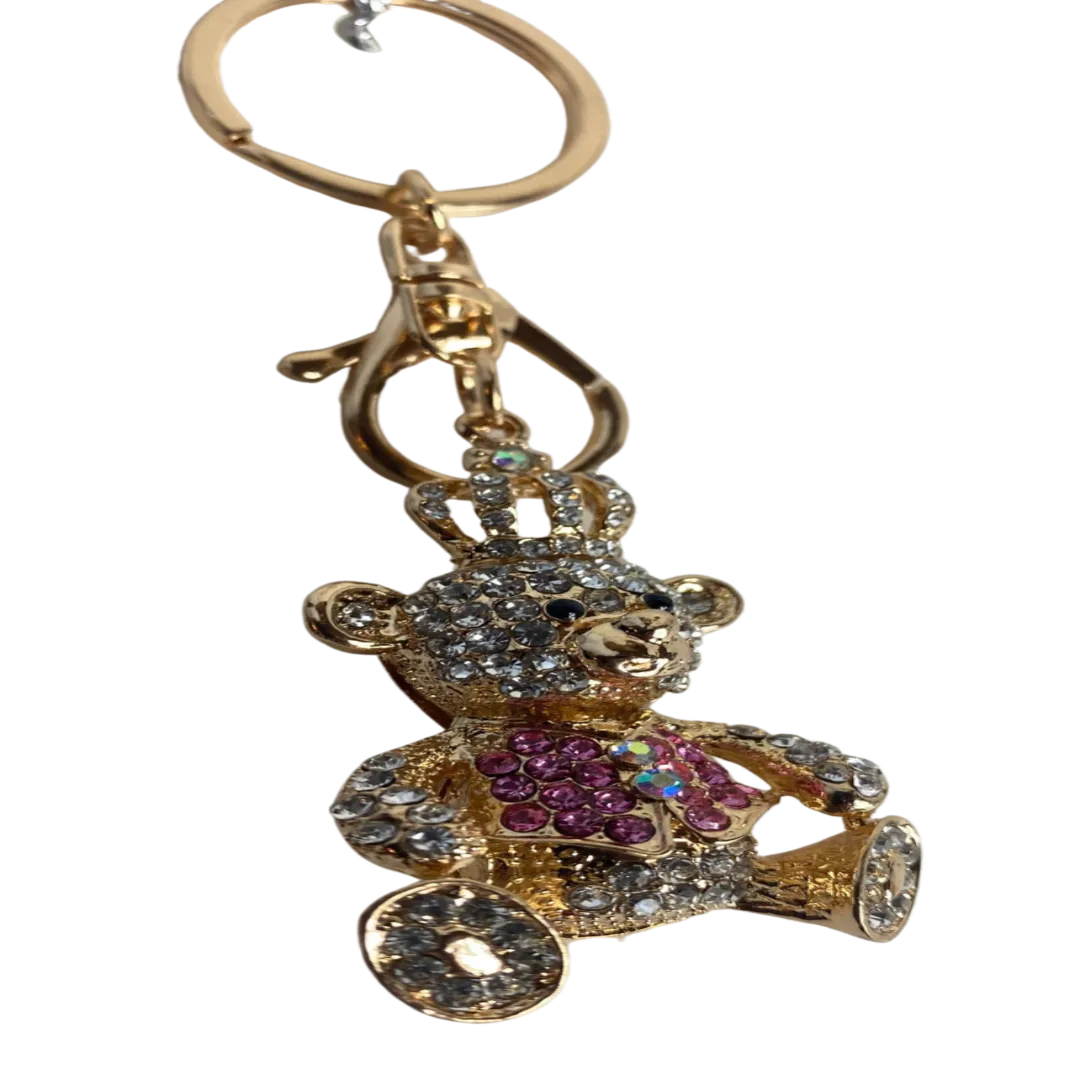 Cuddle Down Keychain with Sparkly Rhinestone Front Design Charm