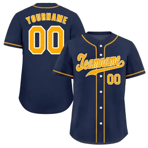 Custom Blue Classic Style Orange Authentic Baseball Jersey