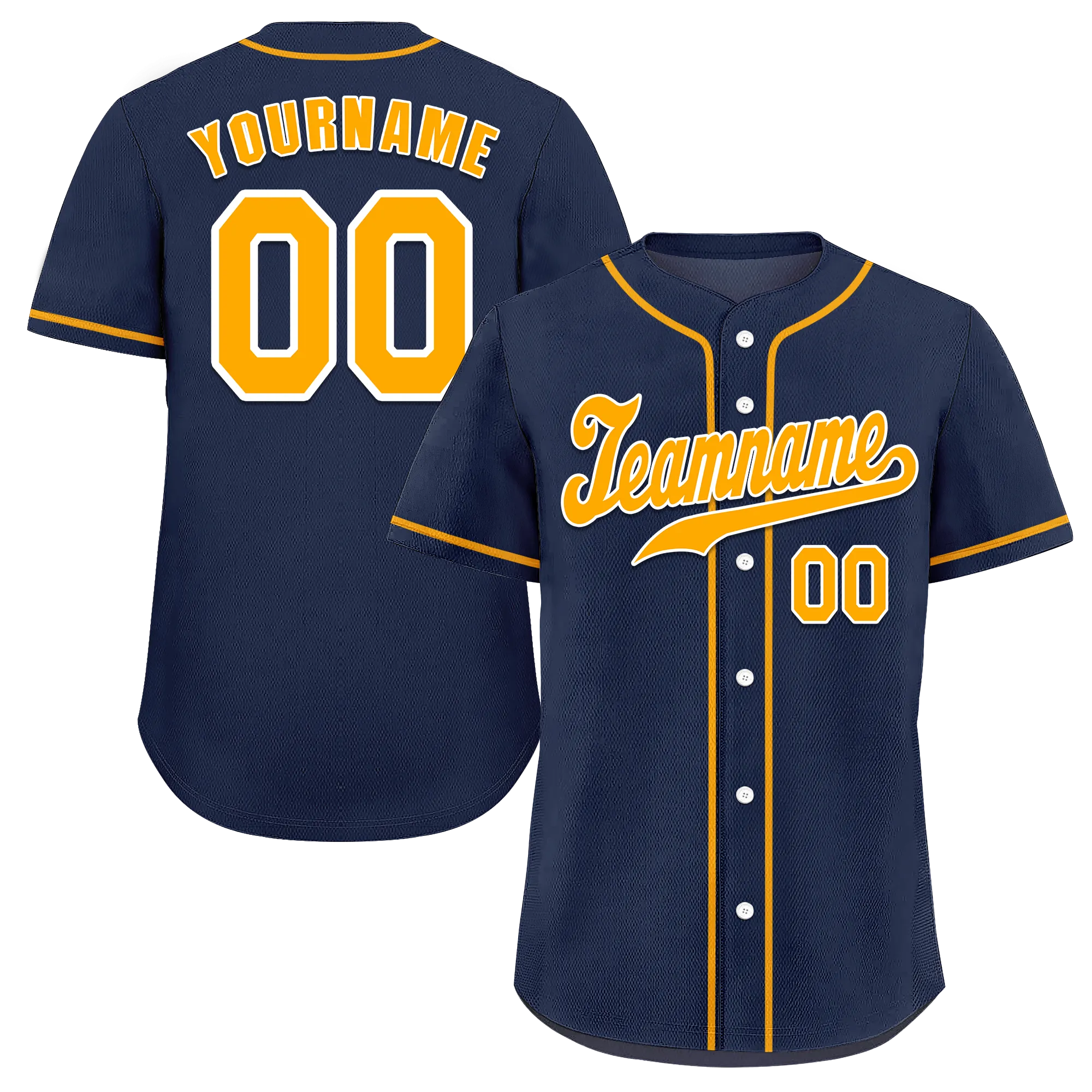Custom Blue Classic Style Orange Authentic Baseball Jersey