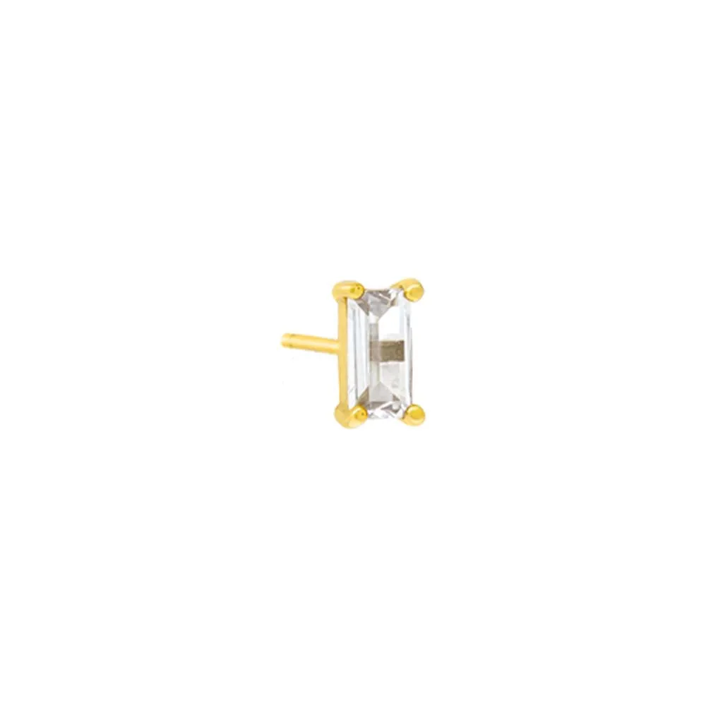 CZ Baguette Stud Earring
