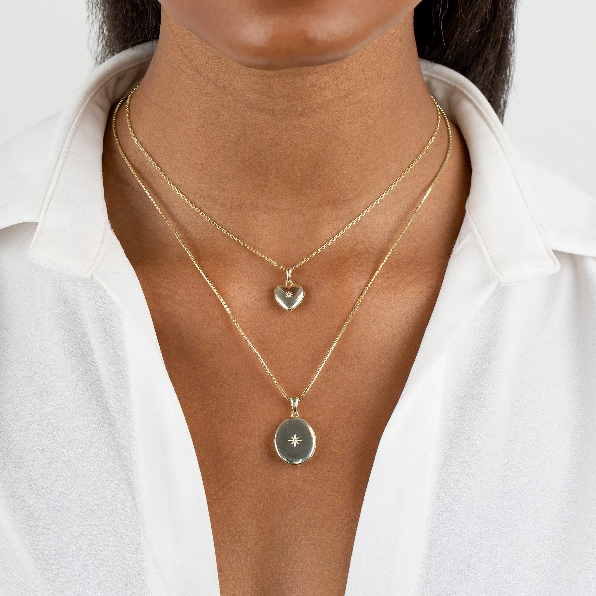 CZ Heart Locket Necklace