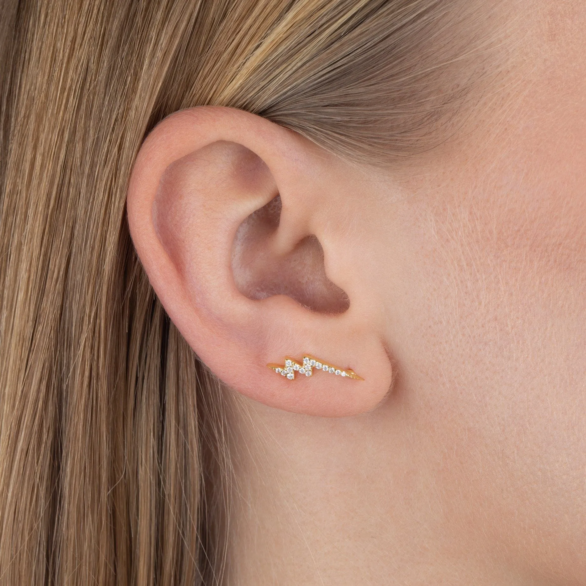 CZ Lightning Bolt Ear Climber