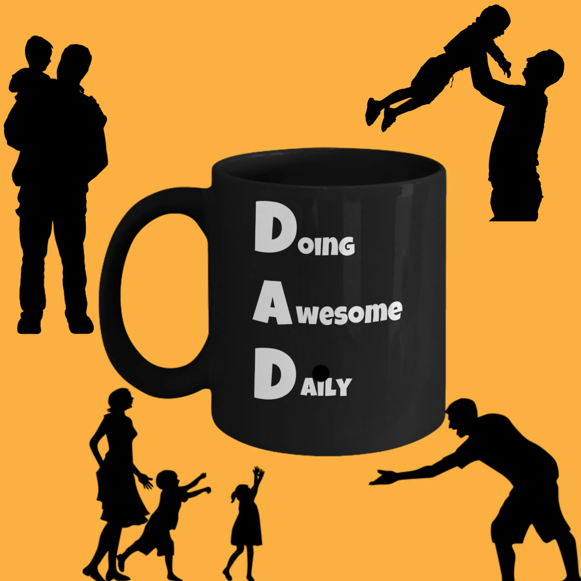 Dad Doing Awesome Daily Funny Coffee Mug Black