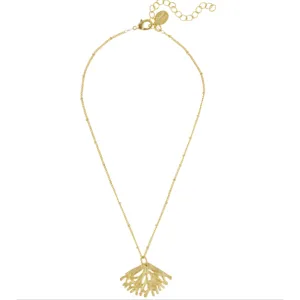 Dainty Gold Plated Coral Necklace