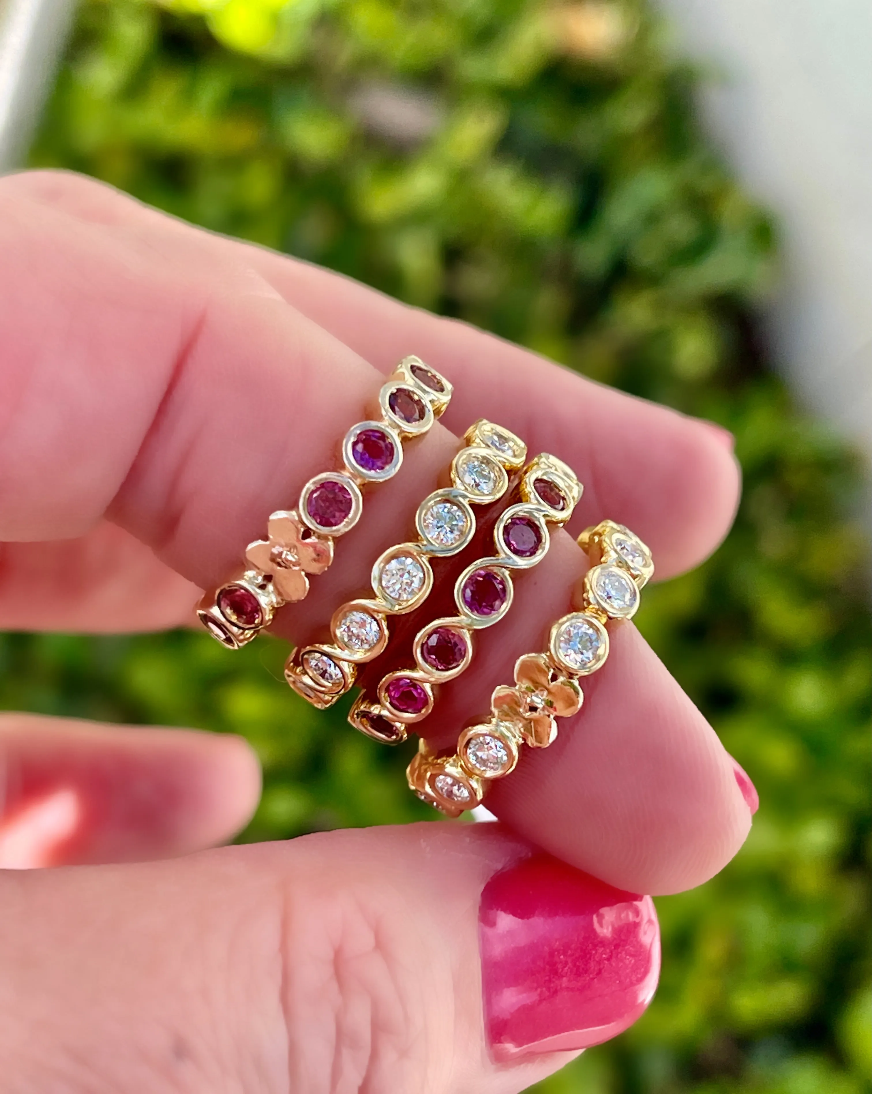 Diamond Primrose Wave Band/1ctw