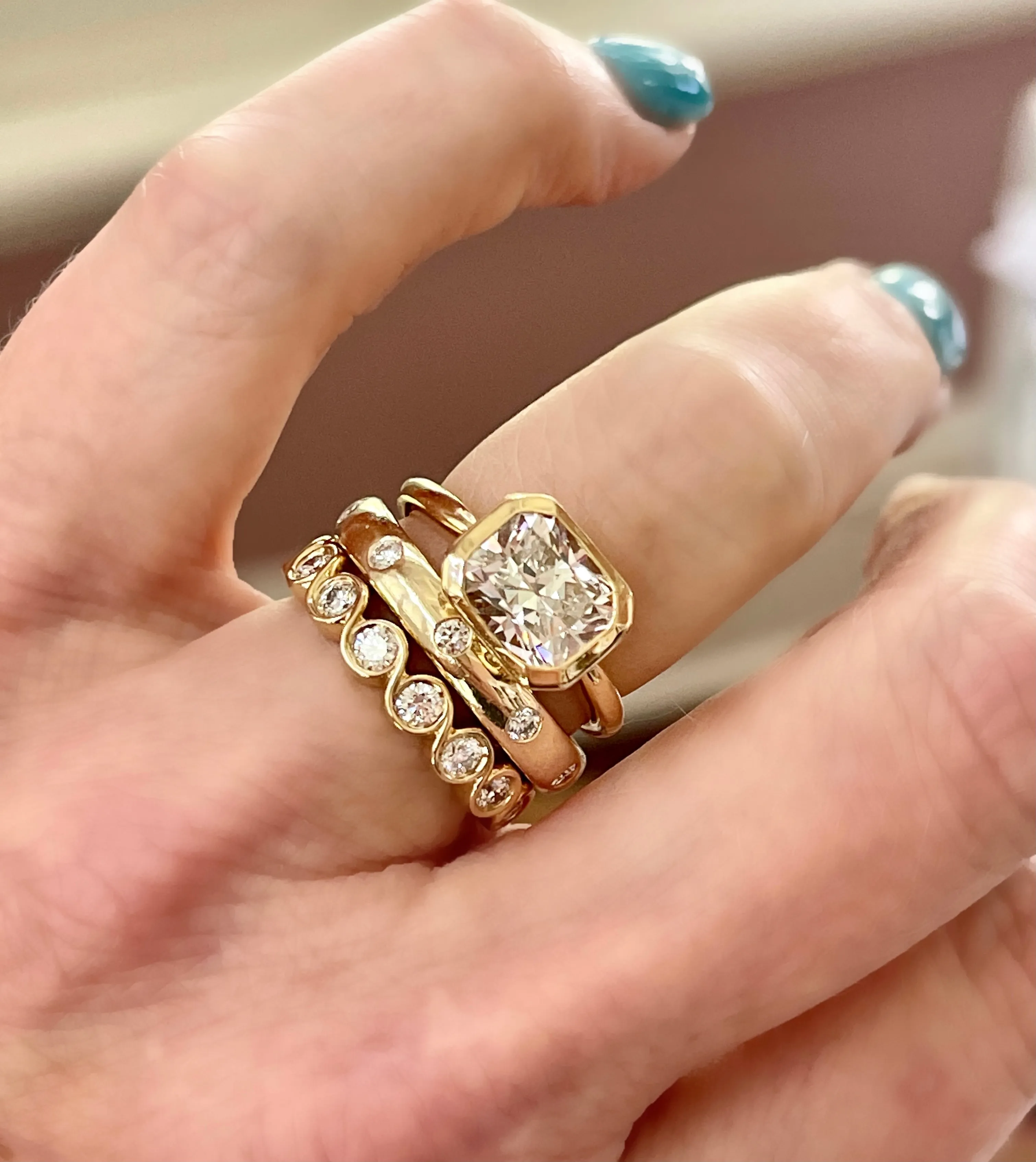 Diamond Primrose Wave Band/1ctw