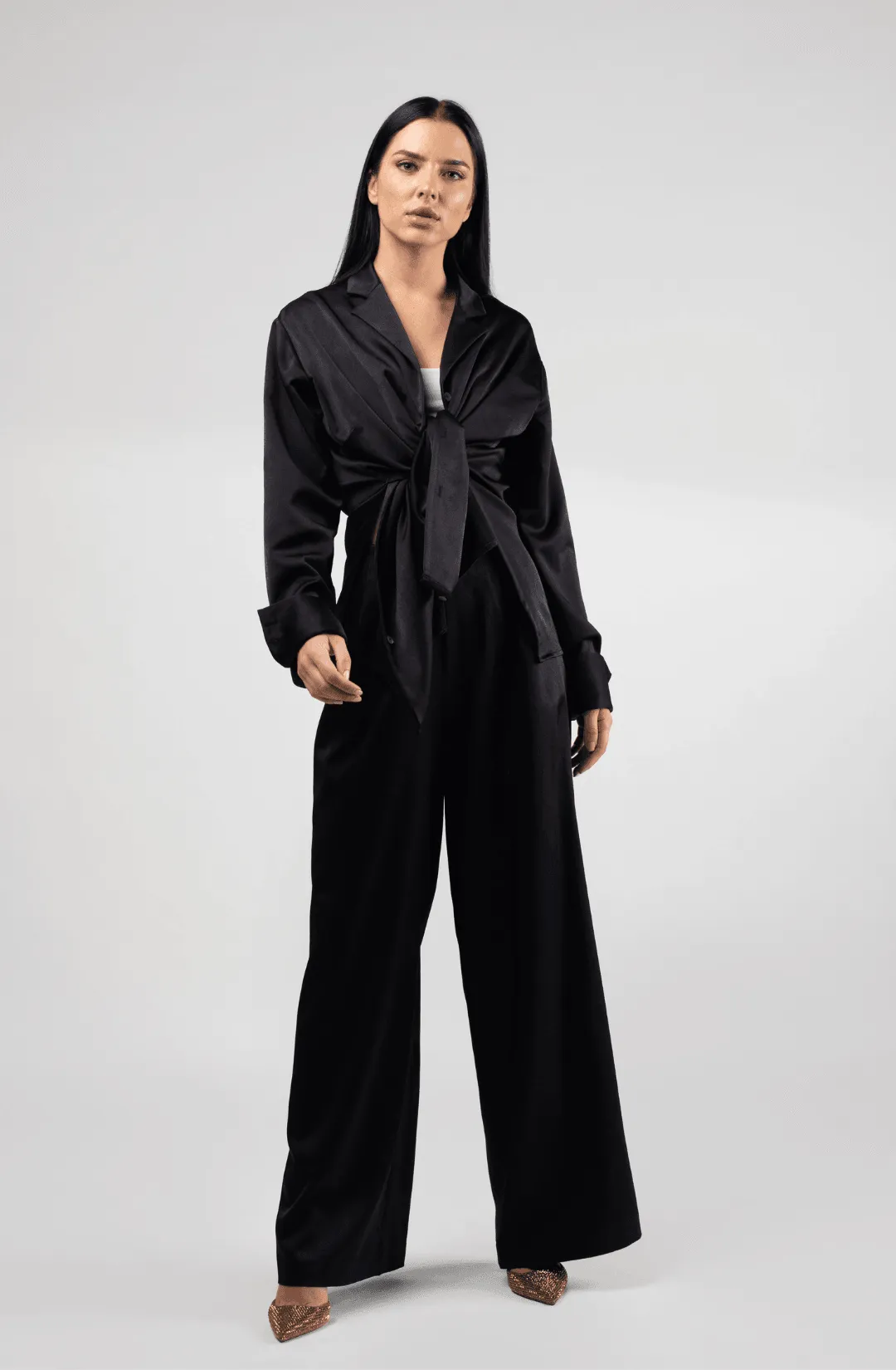 DONNA OVERSIZED SHIRT - BLACK