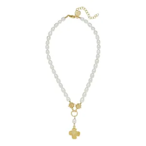 Dotted X Pearl Necklace
