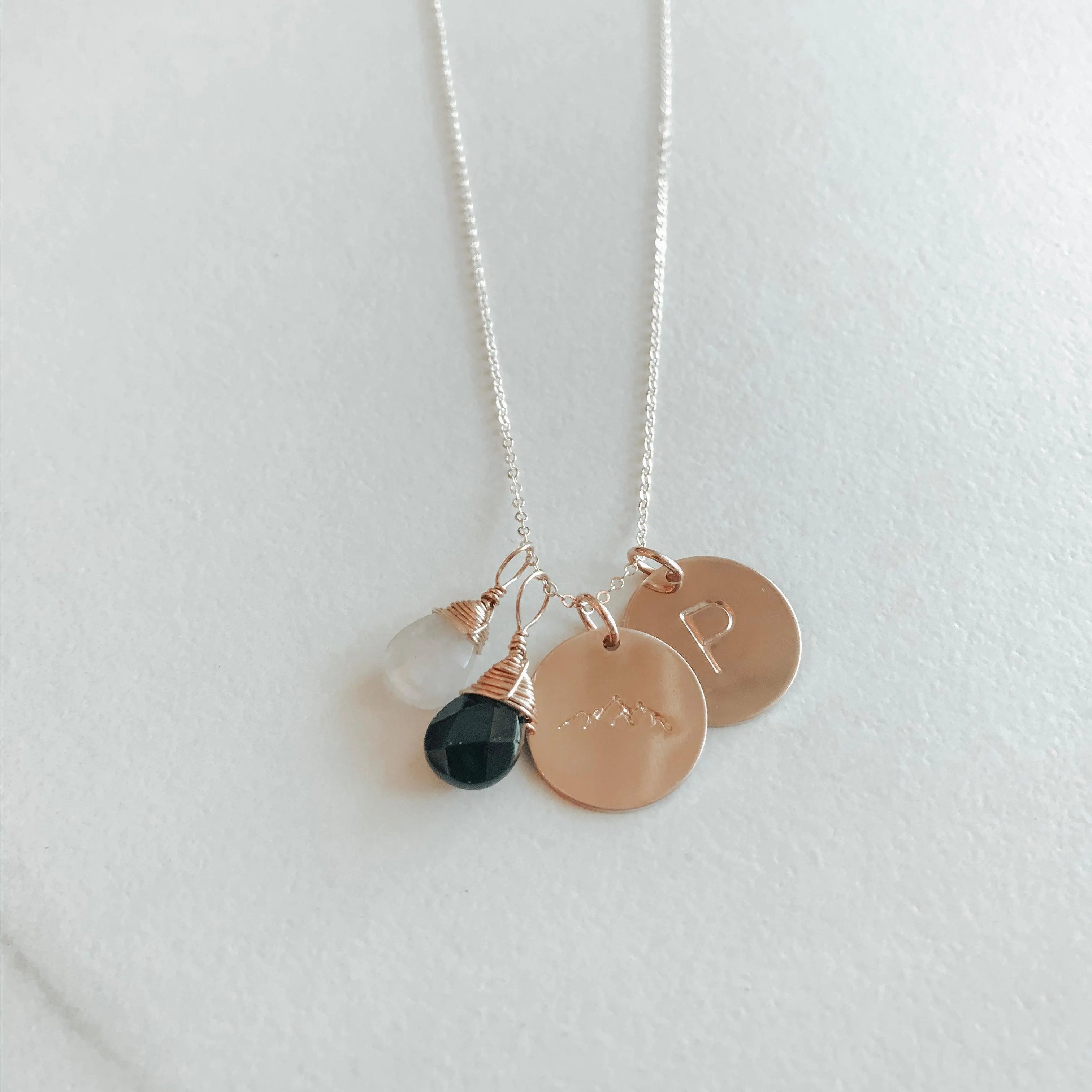 Double Classic Coin Necklace With 2 Gems