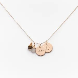 Double Classic Coin Necklace With 2 Gems
