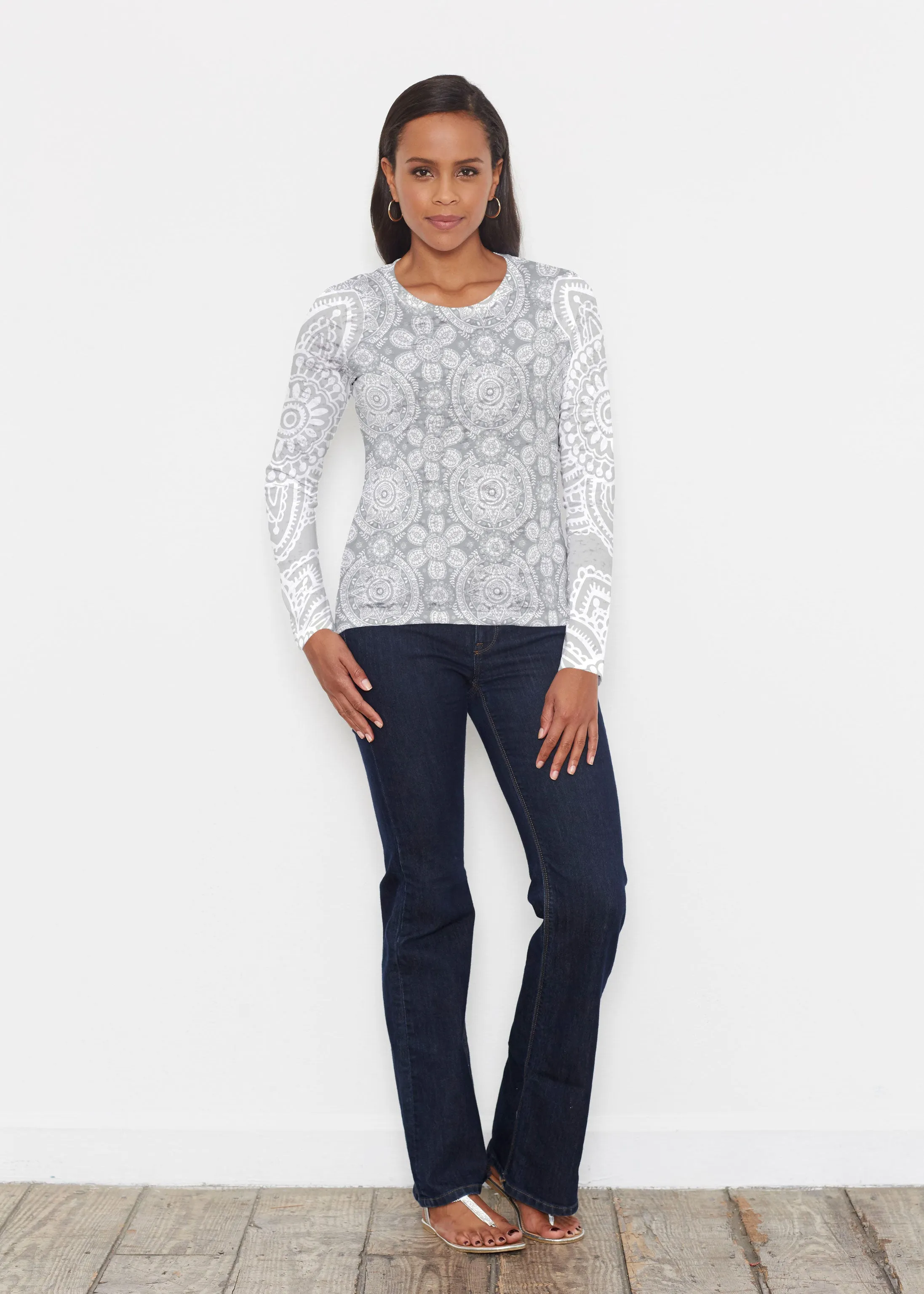 Etched Mod Grey (7964) ~ Signature Long Sleeve Crew Shirt