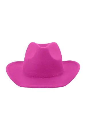 Felt Fashion Brim Hat Hot Pink - Pack of 6