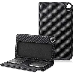 Fintie Protective Case for Alivecor Kardia Mobile, Premium PU Leather Carrying Cover with Magnetic Closure and Key Holder for KardiaMobile EKG Heart Monitor, [Not Fit KardiaMobile 6L], Black