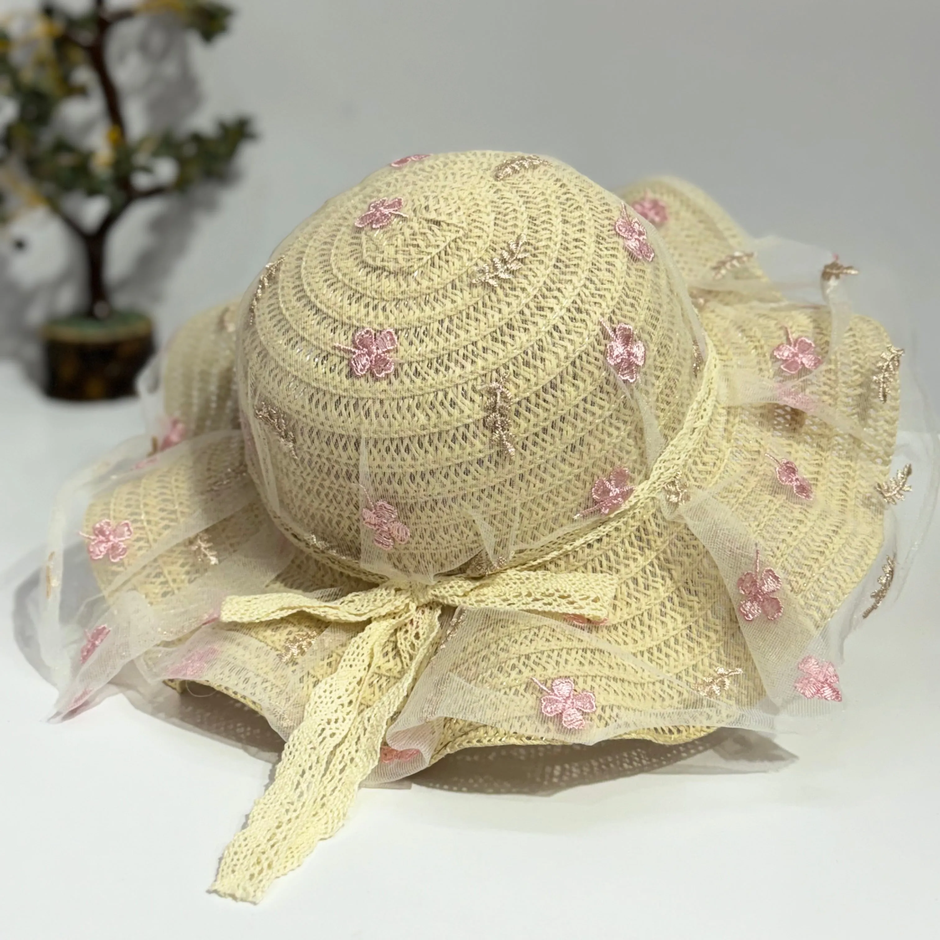 FLOWER DETAILED SUMMER HAT