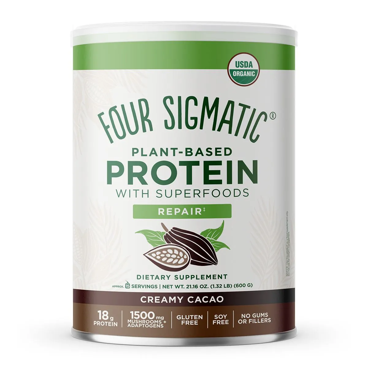 Four Sigmatic Repair Plant-Based Protein with Superfoods - Creamy Cacao (1.32 lbs)